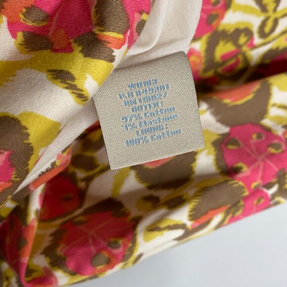 Boden Gold Pink Floral Scoop-Neck Cap-Sleeves Empyre-Waist Fully Lined Size US6R - Picture 6 of 10